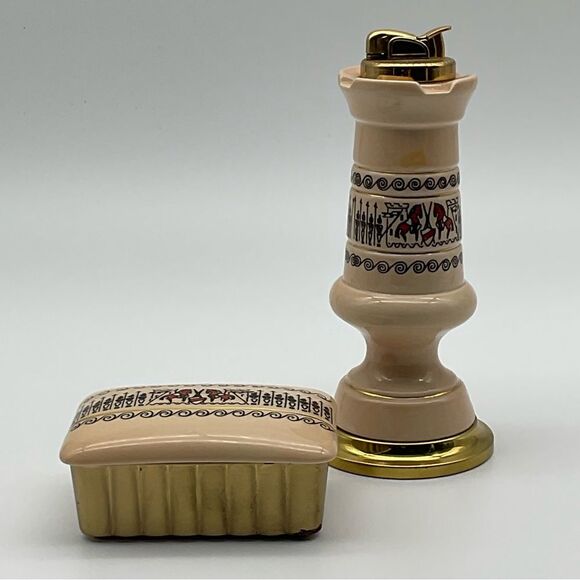 Vintage 1956 Evans table lighter & accessory box Castle Chessman
